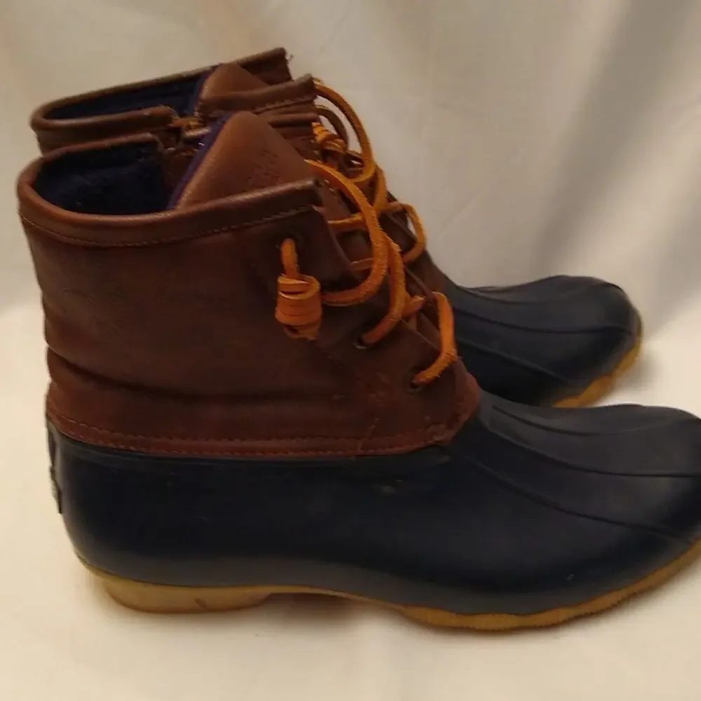 Sperry Topsiders Rainboot Girls Size 6 Blue And Brown...